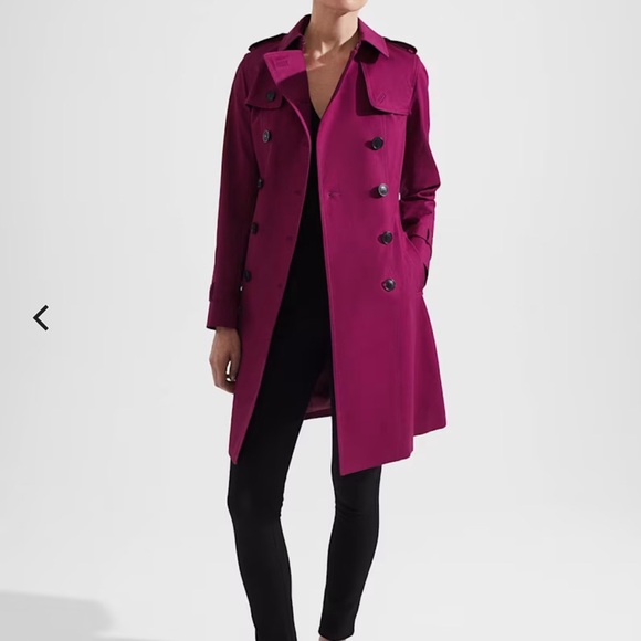 Hobbs London Saskia Purple Trench Coat Size US 6. Pre-owned. - Picture 14 of 14